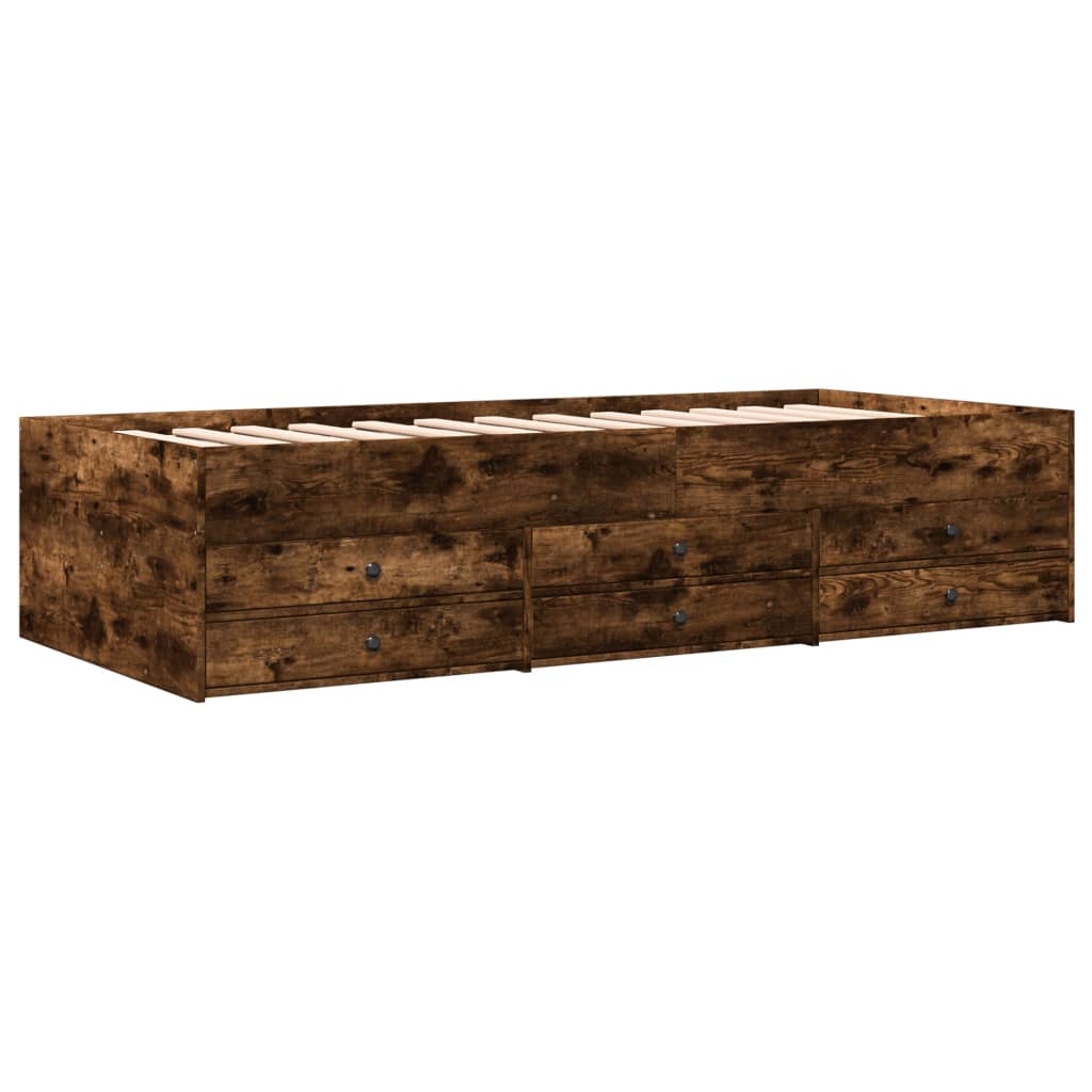 Modern Wooden 2-in-1 Single Size 90cm Daybed With 6 Storage Drawers Wood Sofa Beds