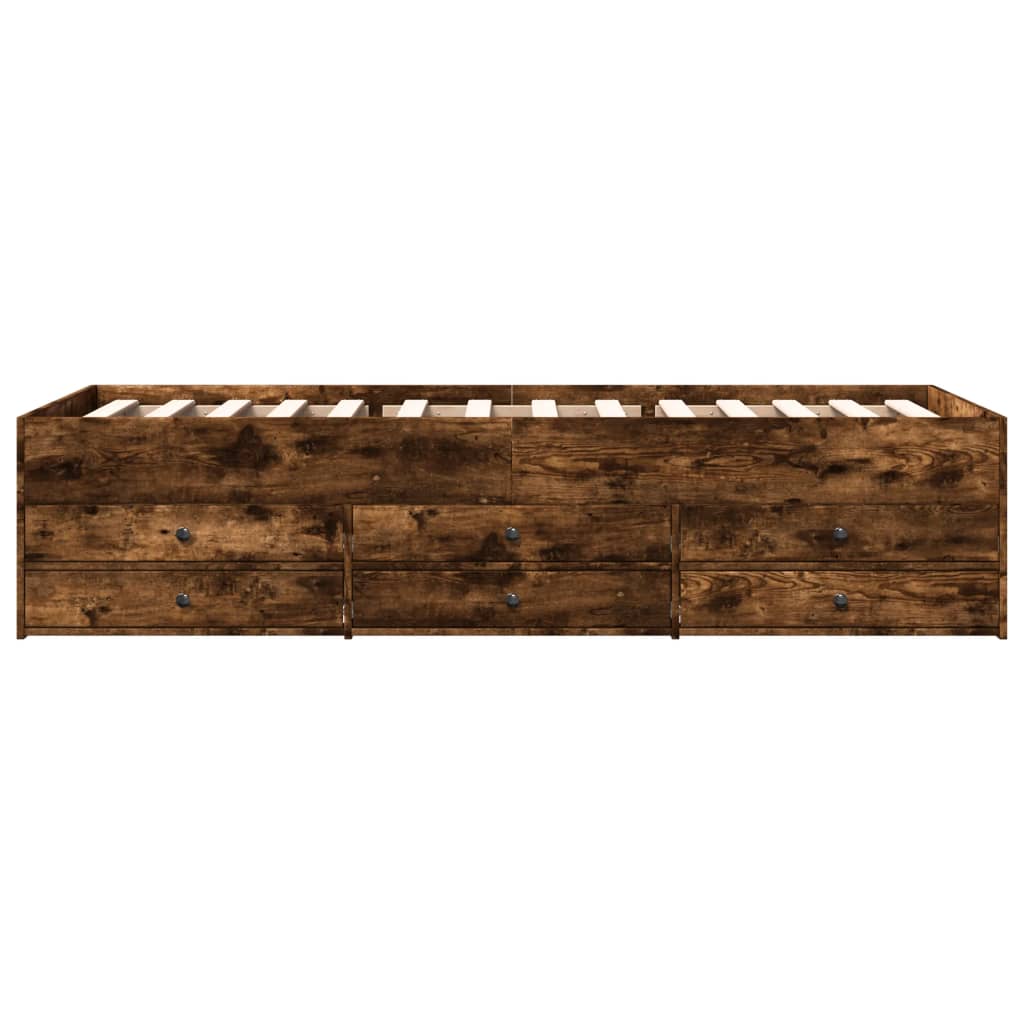 Modern Wooden 2-in-1 Single Size 90cm Daybed With 6 Storage Drawers Wood Sofa Beds
