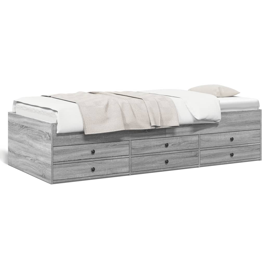 Modern Wooden 2-in-1 Single Size 90cm Daybed With 6 Storage Drawers Wood Sofa Beds