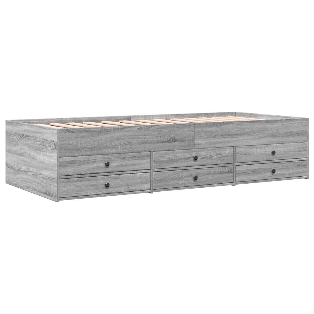 Modern Wooden 2-in-1 Single Size 90cm Daybed With 6 Storage Drawers Wood Sofa Beds