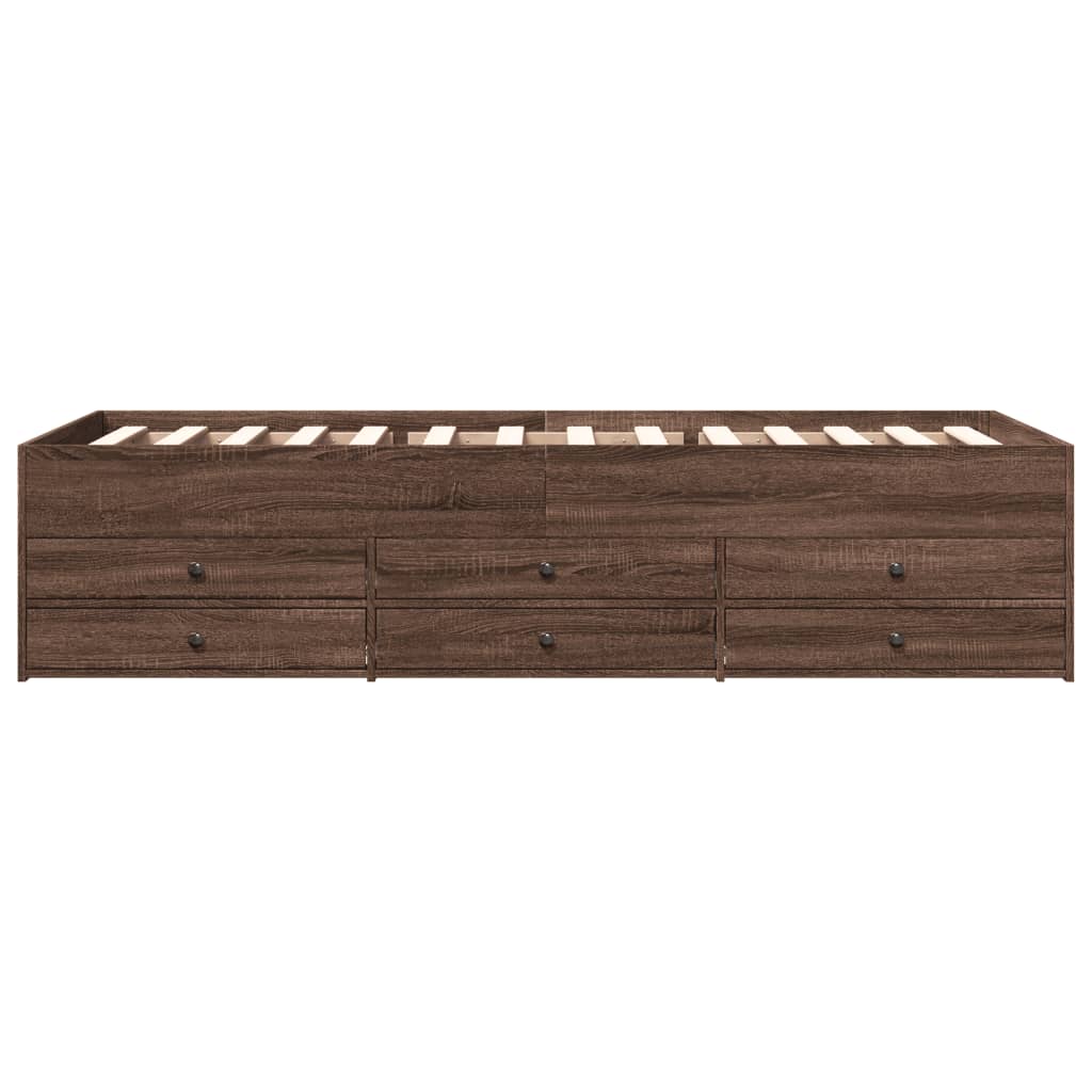 Modern Wooden 2-in-1 Single Size 90cm Daybed With 6 Storage Drawers Wood Sofa Beds