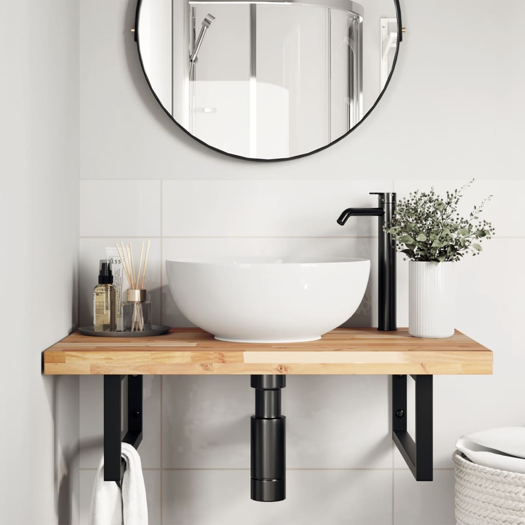 Bathroom Vanity Top Untreated 80x50x4 cm Solid Wood Acacia
