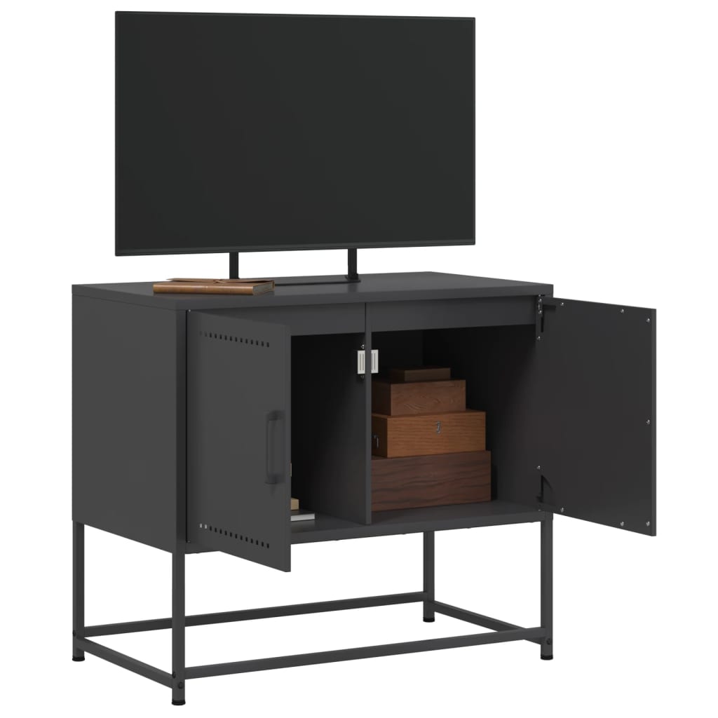 Industrial Steel 2 Door TV Tele Stand Unit Home Storage Cabinet Bench
