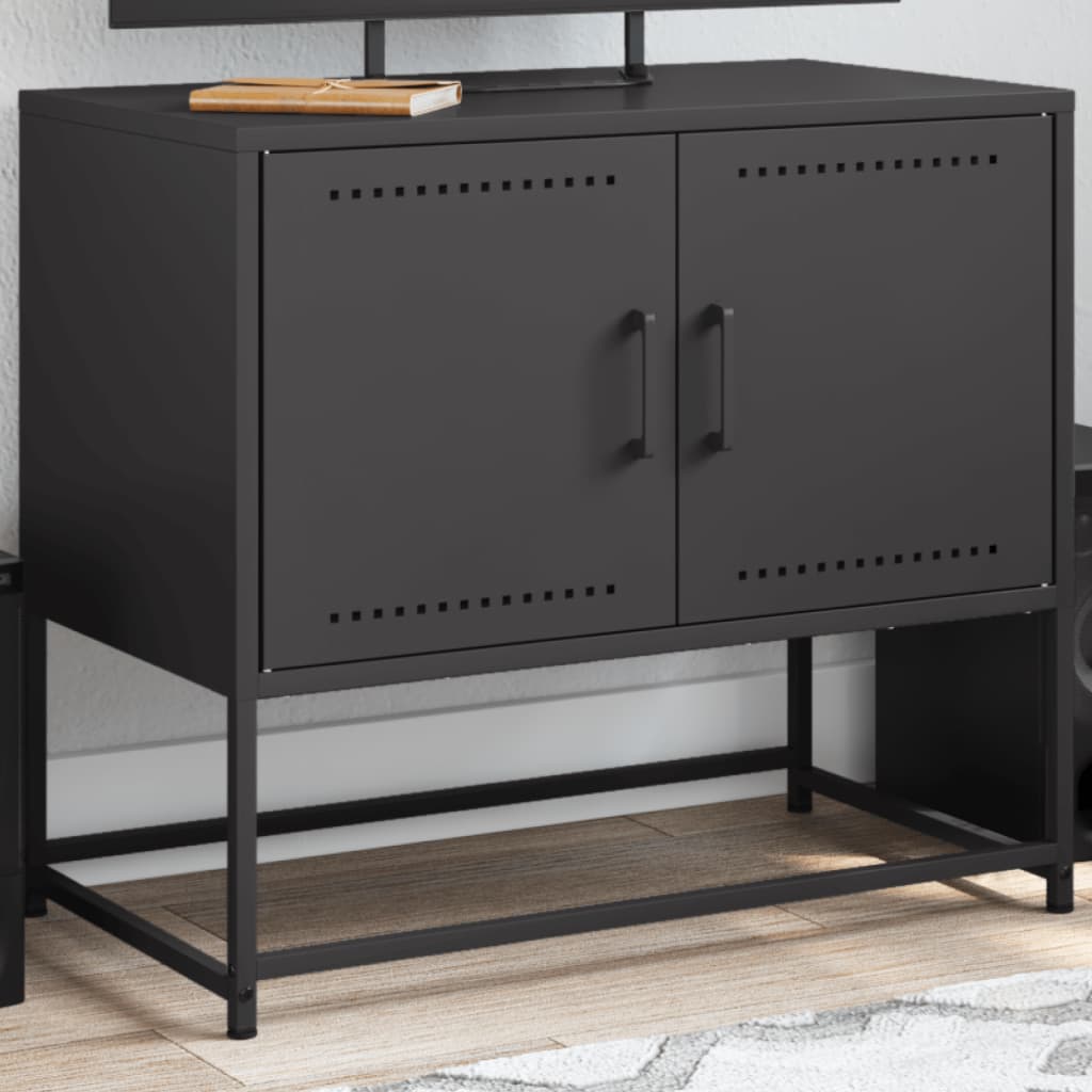 Industrial Steel 2 Door TV Tele Stand Unit Home Storage Cabinet Bench