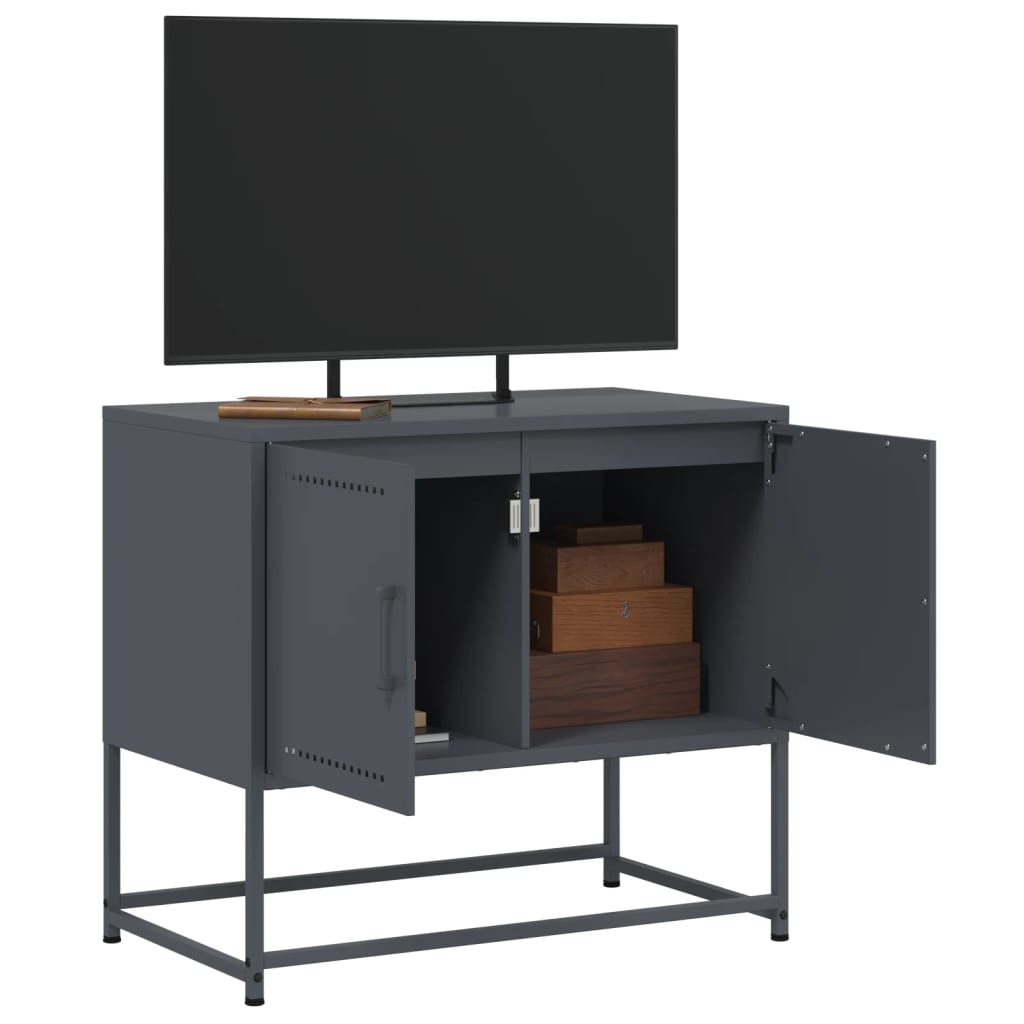 Industrial Steel 2 Door TV Tele Stand Unit Home Storage Cabinet Bench