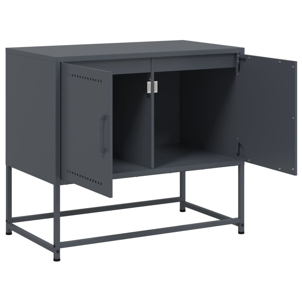 Industrial Steel 2 Door TV Tele Stand Unit Home Storage Cabinet Bench