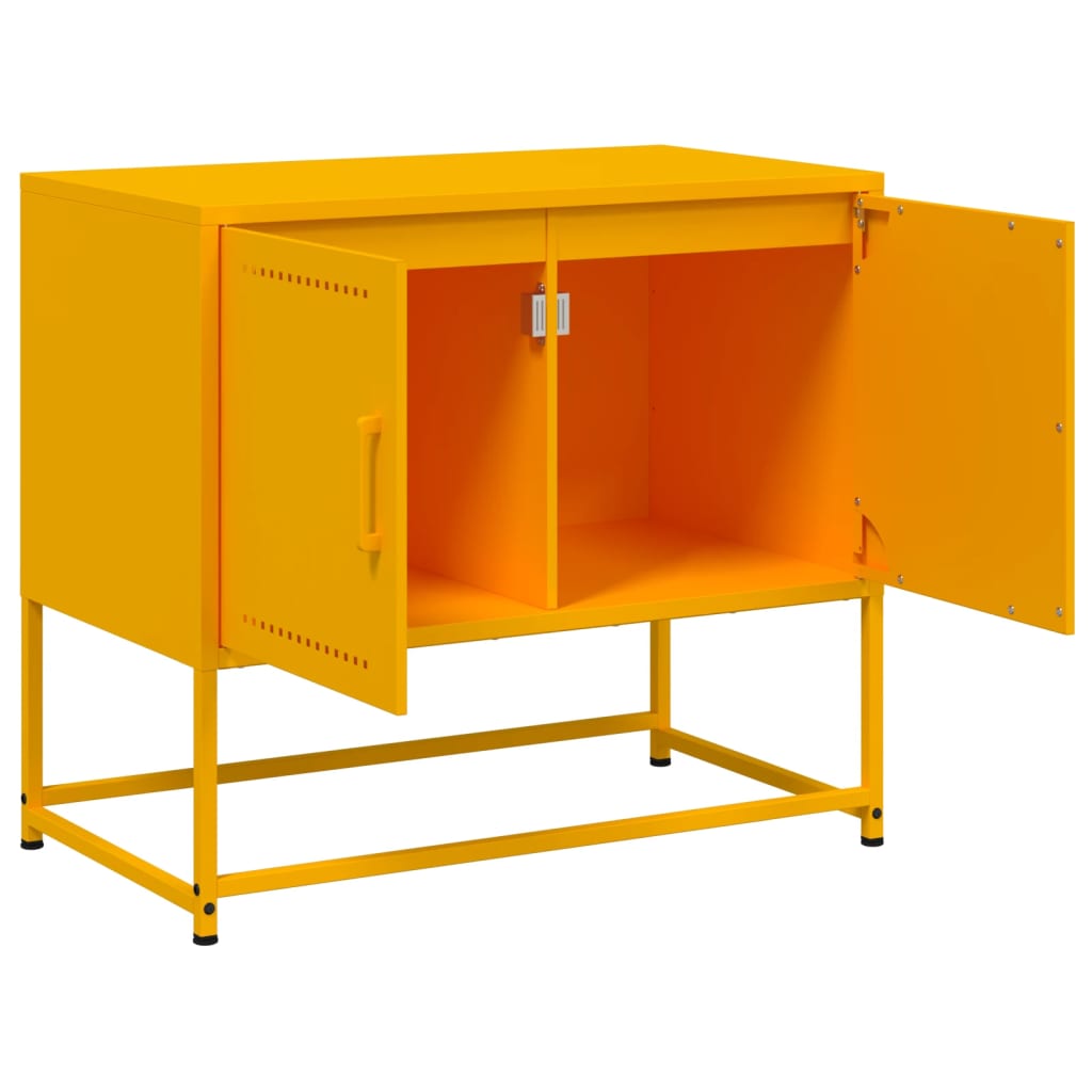 Industrial Steel 2 Door TV Tele Stand Unit Home Storage Cabinet Bench