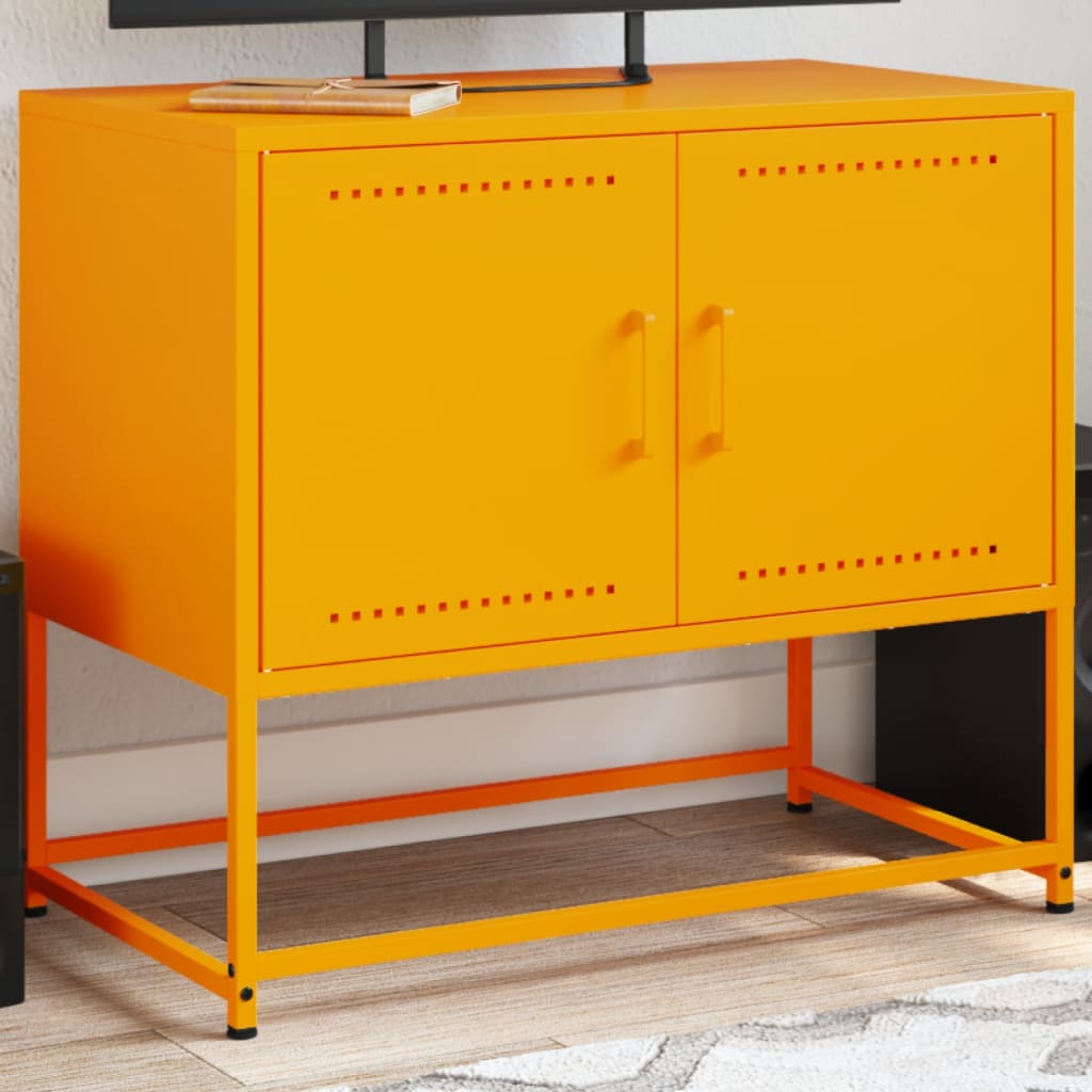Industrial Steel 2 Door TV Tele Stand Unit Home Storage Cabinet Bench