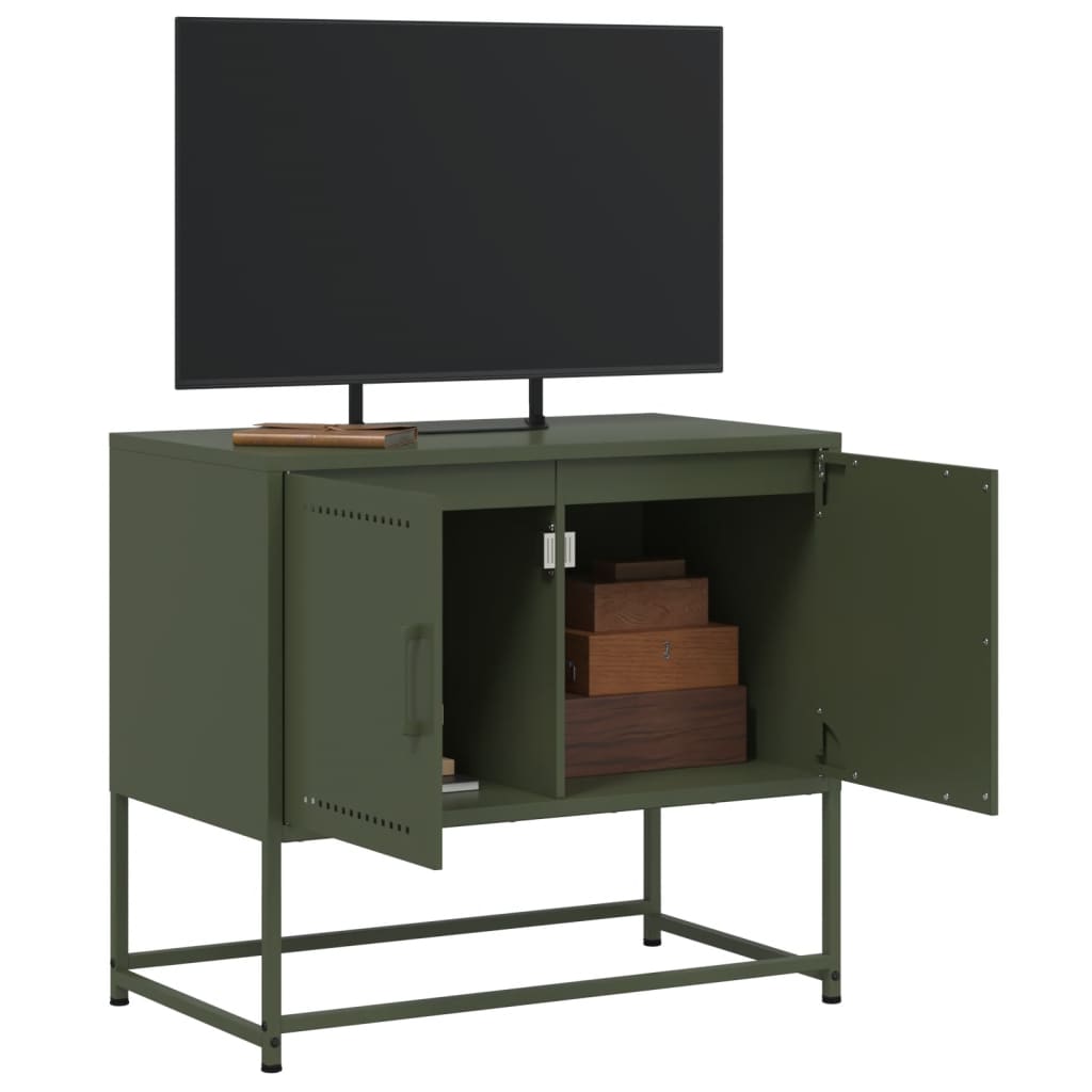Industrial Steel 2 Door TV Tele Stand Unit Home Storage Cabinet Bench