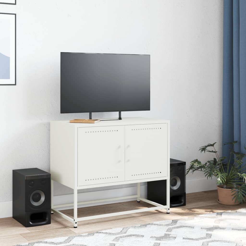 Industrial Steel 2 Door TV Tele Stand Unit Home Storage Cabinet Bench