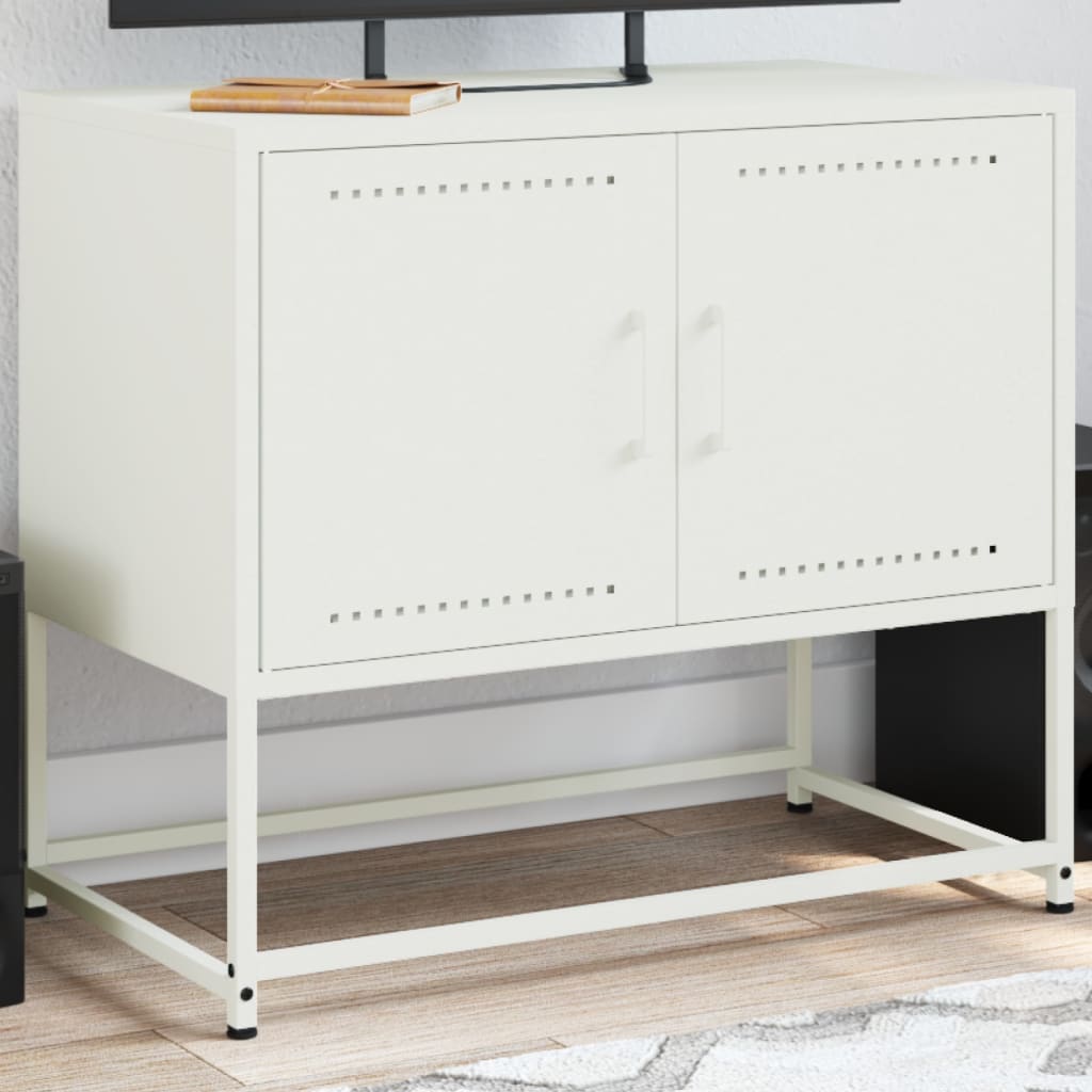 Industrial Steel 2 Door TV Tele Stand Unit Home Storage Cabinet Bench