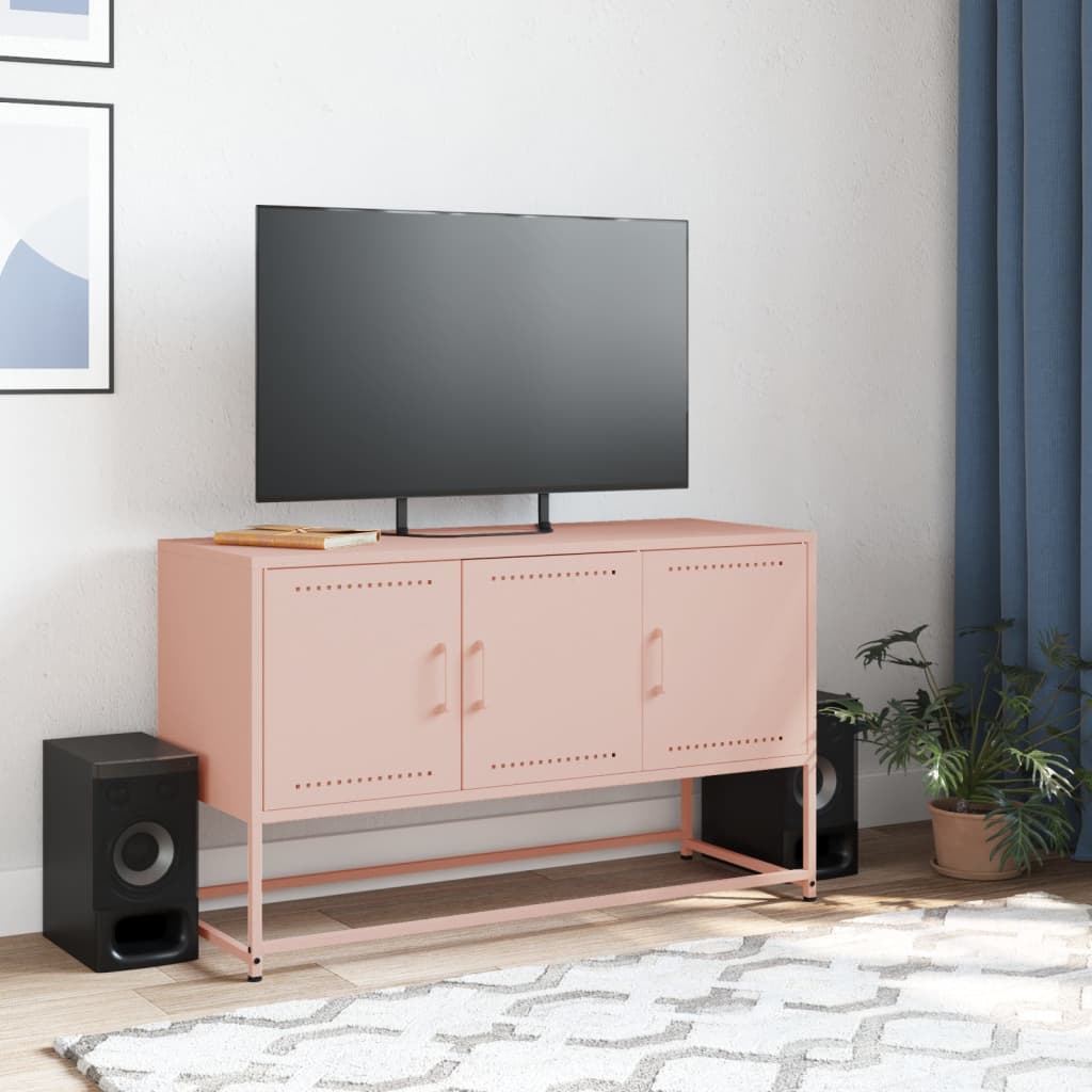 Industrial Steel 40 Inch TV Tele Stand Unit Cabinet With 3 Doors Storage