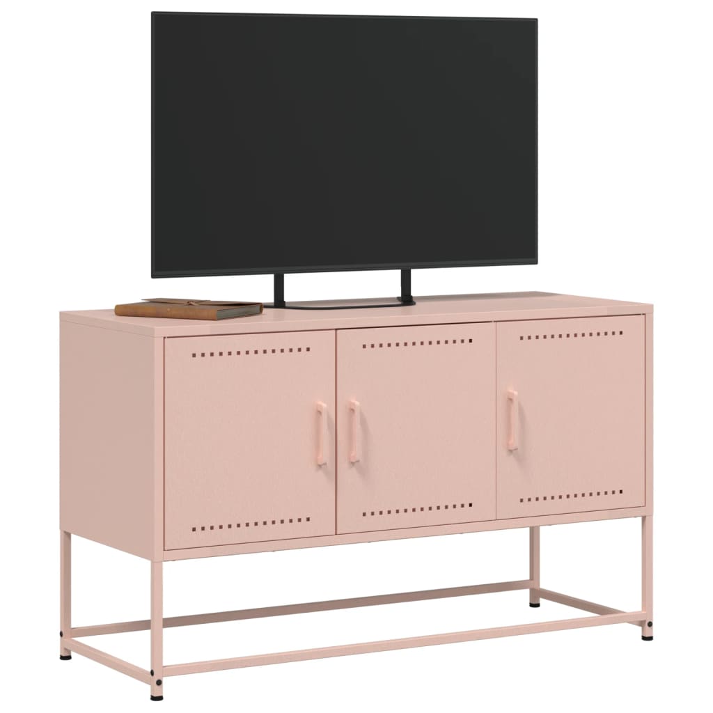 Industrial Steel 40 Inch TV Tele Stand Unit Cabinet With 3 Doors Storage