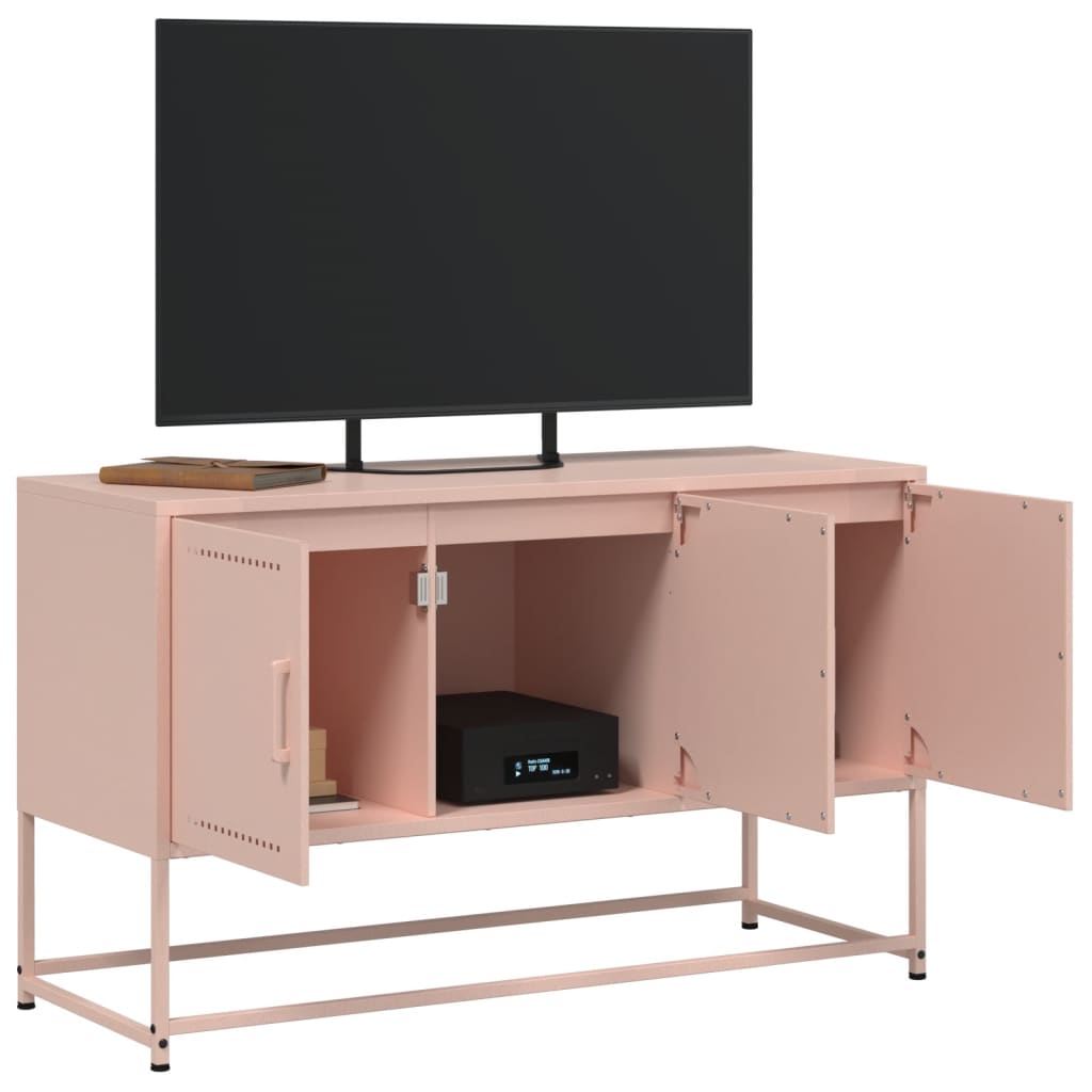 Industrial Steel 40 Inch TV Tele Stand Unit Cabinet With 3 Doors Storage