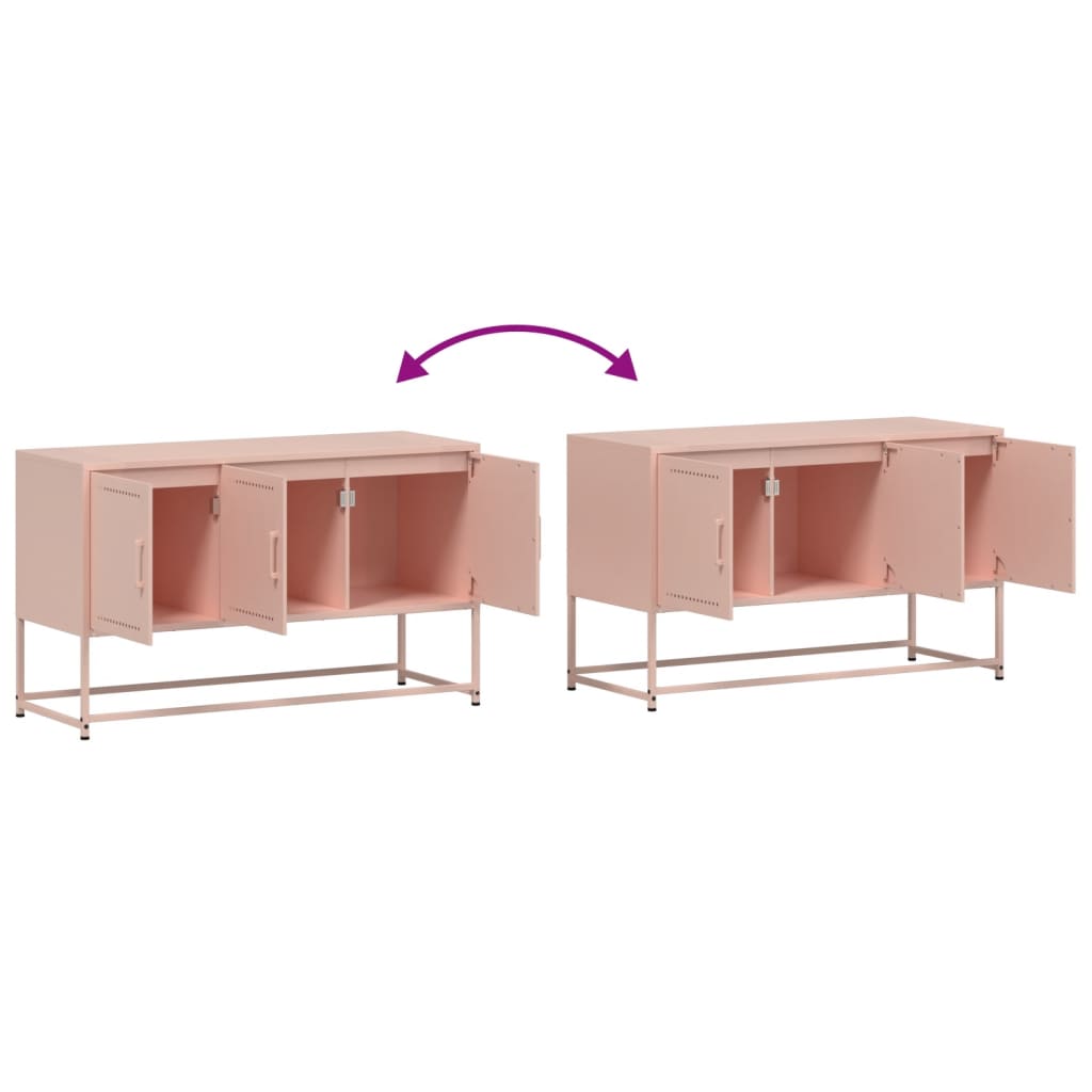 Industrial Steel 40 Inch TV Tele Stand Unit Cabinet With 3 Doors Storage
