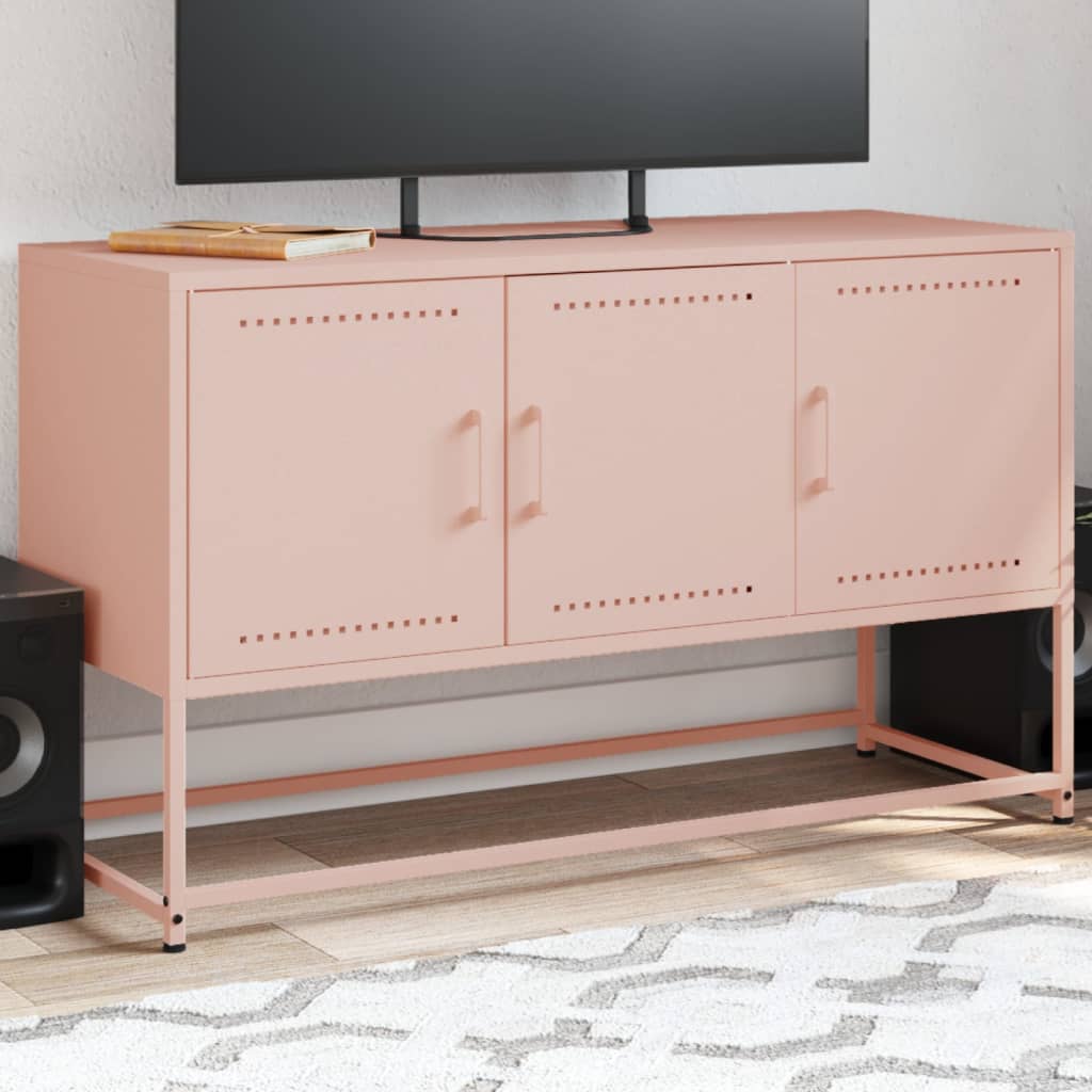 Industrial Steel 40 Inch TV Tele Stand Unit Cabinet With 3 Doors Storage