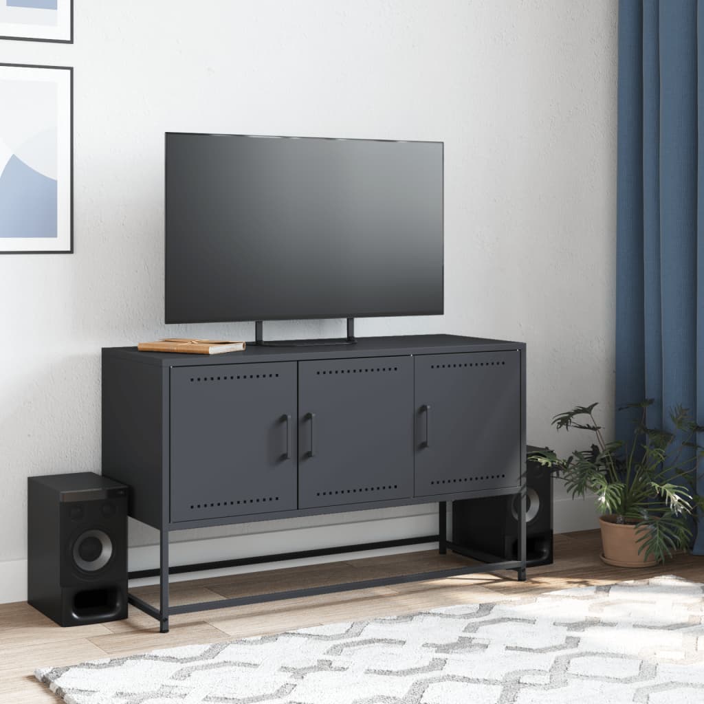 Industrial Steel 40 Inch TV Tele Stand Unit Cabinet With 3 Doors Storage