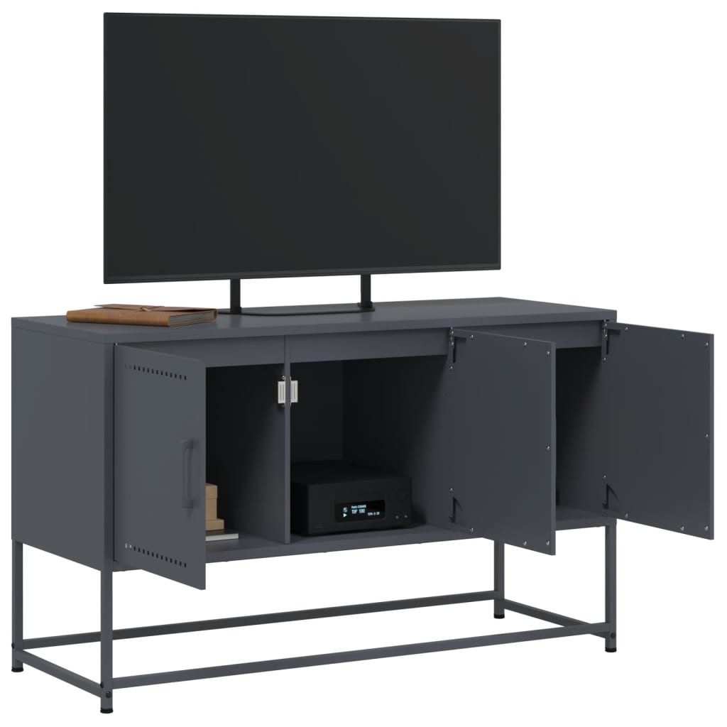 Industrial Steel 40 Inch TV Tele Stand Unit Cabinet With 3 Doors Storage