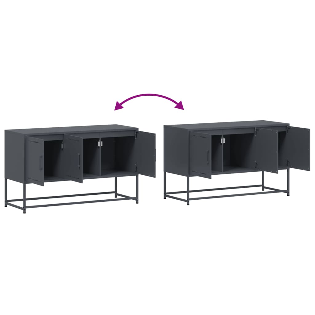 Industrial Steel 40 Inch TV Tele Stand Unit Cabinet With 3 Doors Storage