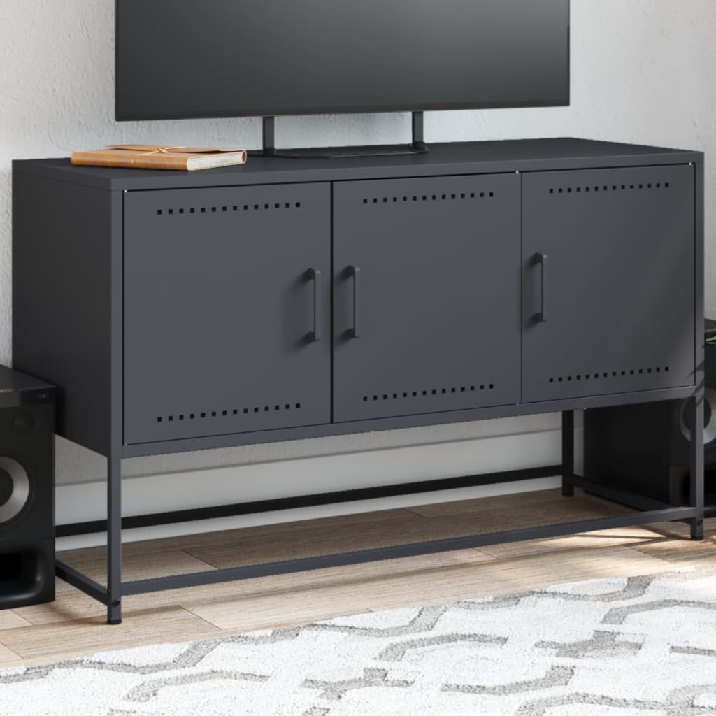 Industrial Steel 40 Inch TV Tele Stand Unit Cabinet With 3 Doors Storage