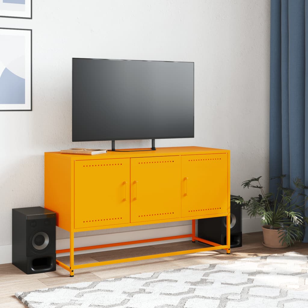 Industrial Steel 40 Inch TV Tele Stand Unit Cabinet With 3 Doors Storage