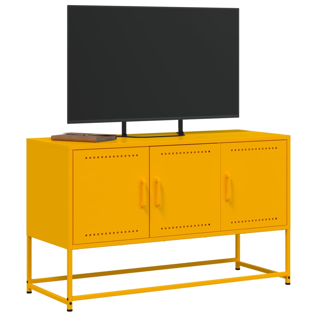 Industrial Steel 40 Inch TV Tele Stand Unit Cabinet With 3 Doors Storage