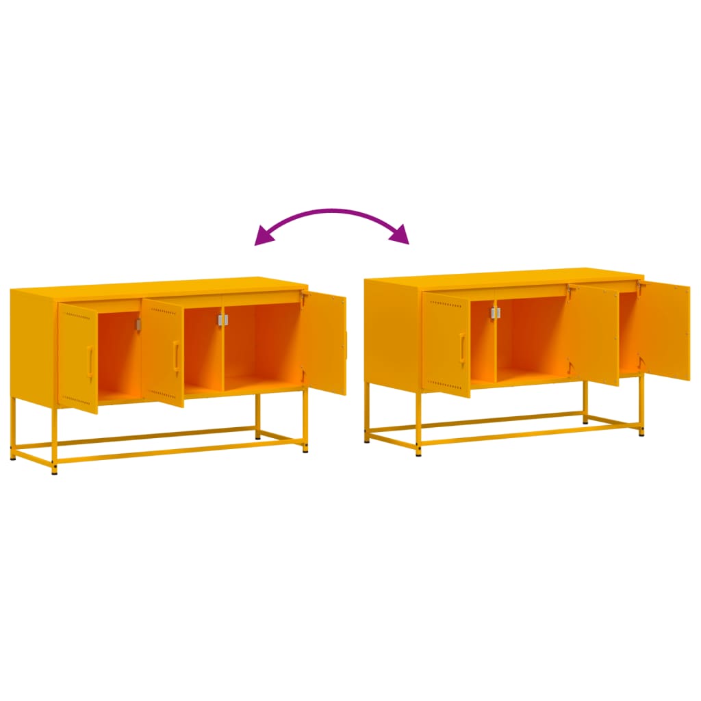 Industrial Steel 40 Inch TV Tele Stand Unit Cabinet With 3 Doors Storage