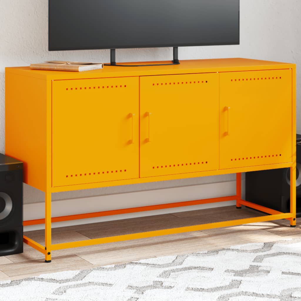Industrial Steel 40 Inch TV Tele Stand Unit Cabinet With 3 Doors Storage