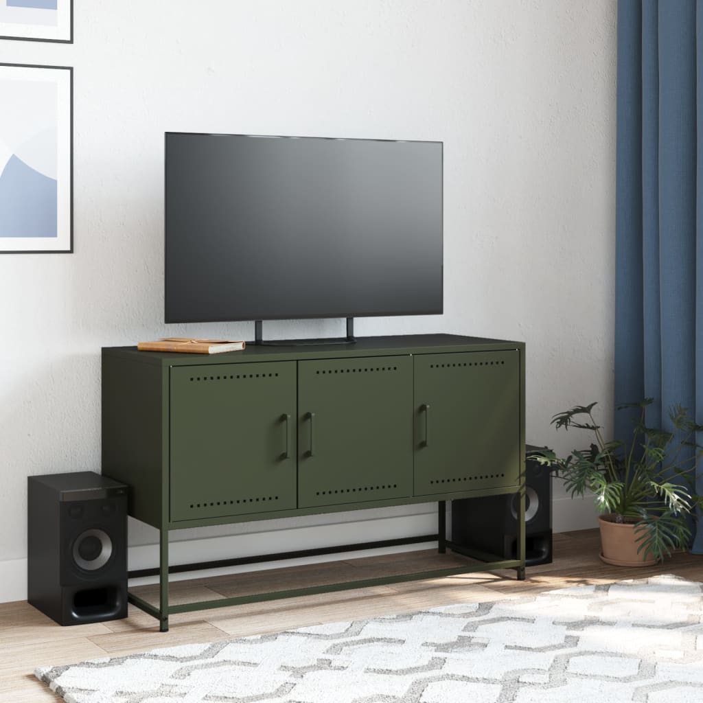 Industrial Steel 40 Inch TV Tele Stand Unit Cabinet With 3 Doors Storage