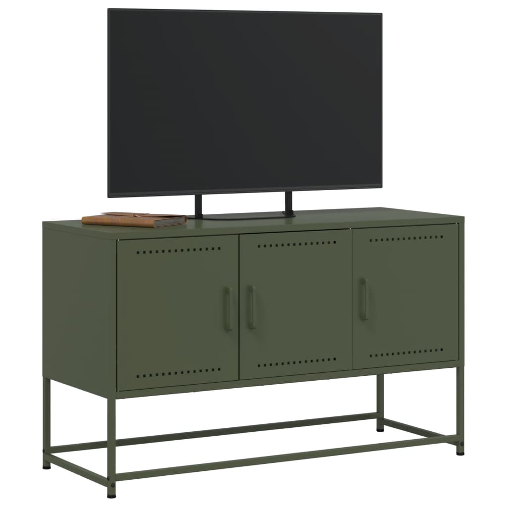 Industrial Steel 40 Inch TV Tele Stand Unit Cabinet With 3 Doors Storage