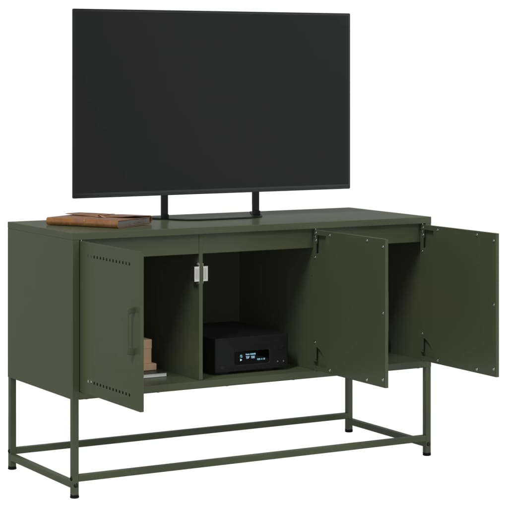 Industrial Steel 40 Inch TV Tele Stand Unit Cabinet With 3 Doors Storage