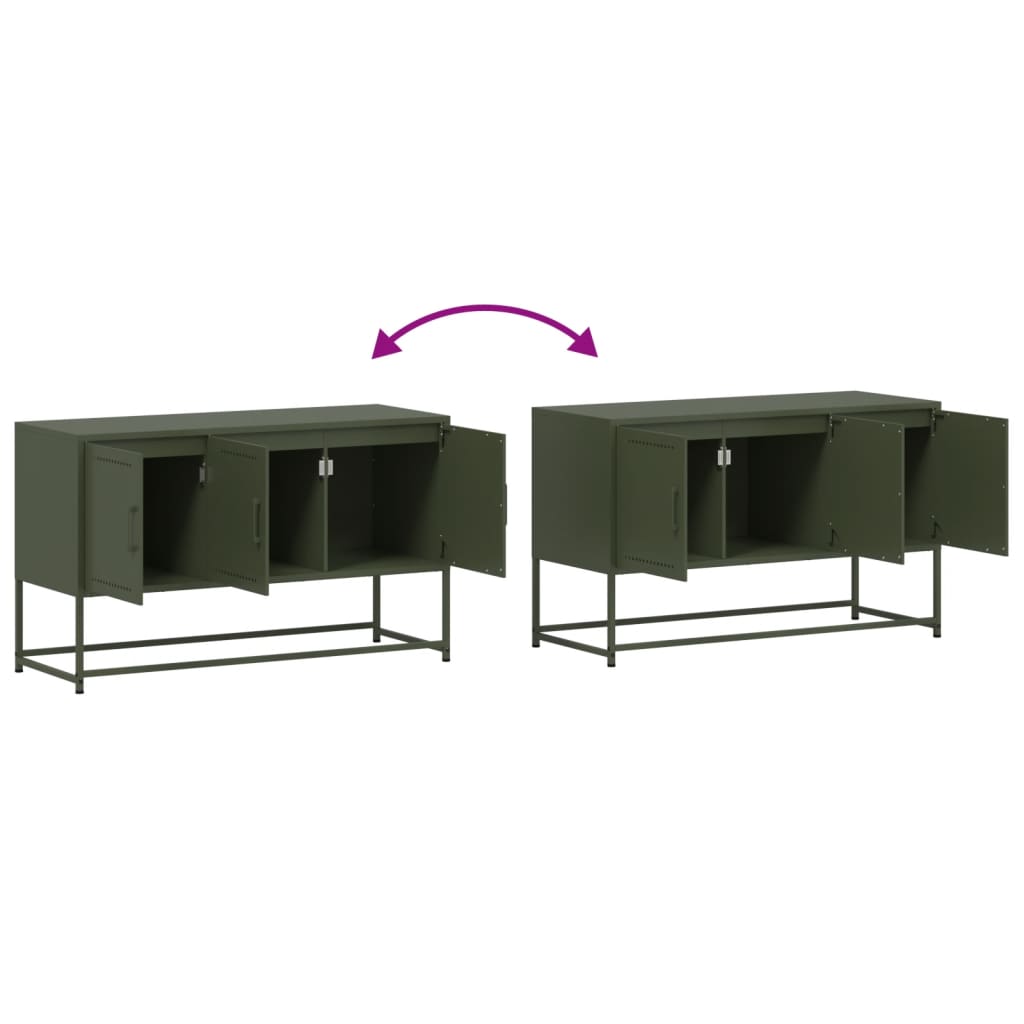 Industrial Steel 40 Inch TV Tele Stand Unit Cabinet With 3 Doors Storage