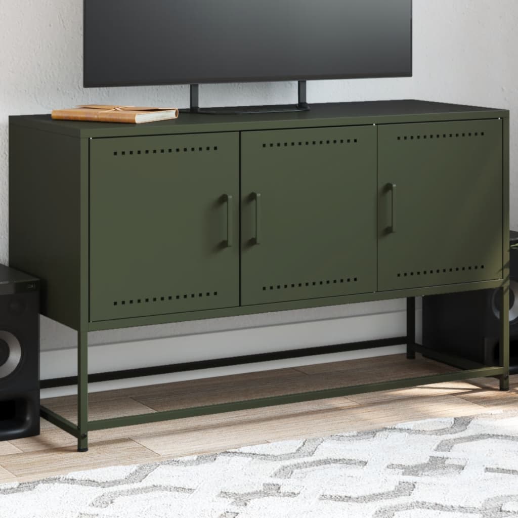 Industrial Steel 40 Inch TV Tele Stand Unit Cabinet With 3 Doors Storage
