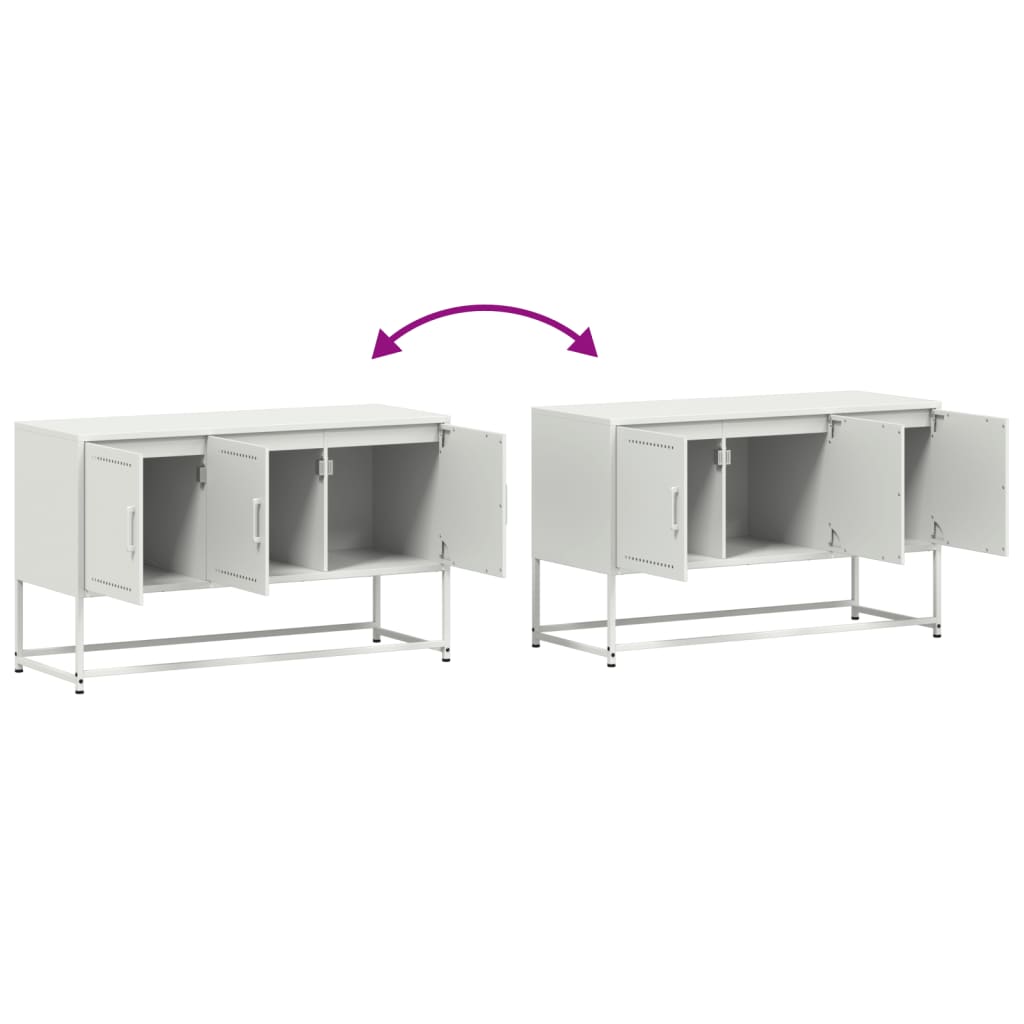 Industrial Steel 40 Inch TV Tele Stand Unit Cabinet With 3 Doors Storage