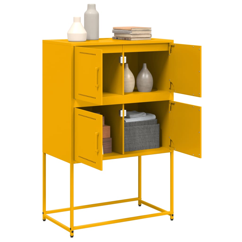 Sideboard Mustard Yellow 68.5x38.5x107 cm Steel