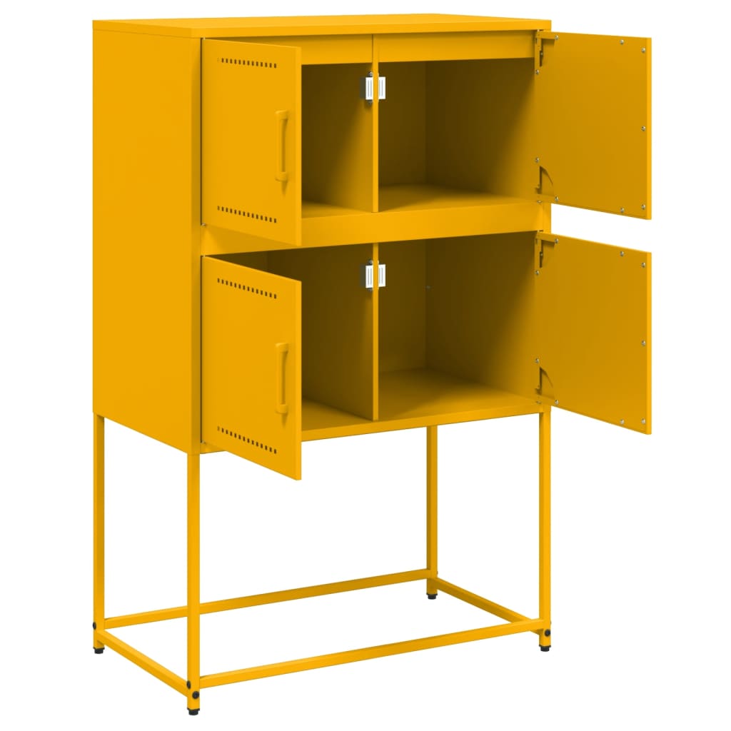 Sideboard Mustard Yellow 68.5x38.5x107 cm Steel