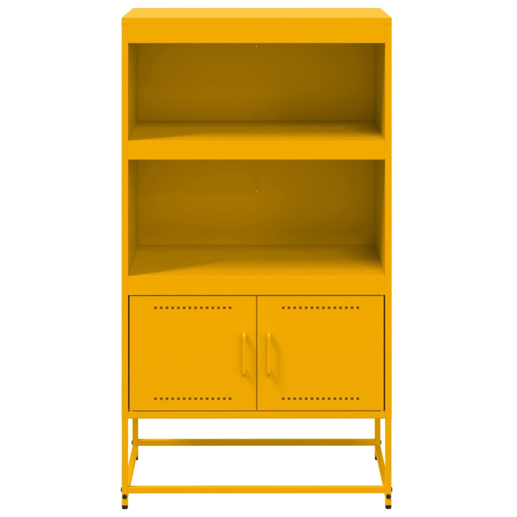 Highboard Mustard Yellow 68.5x38.5x123.5 cm Steel