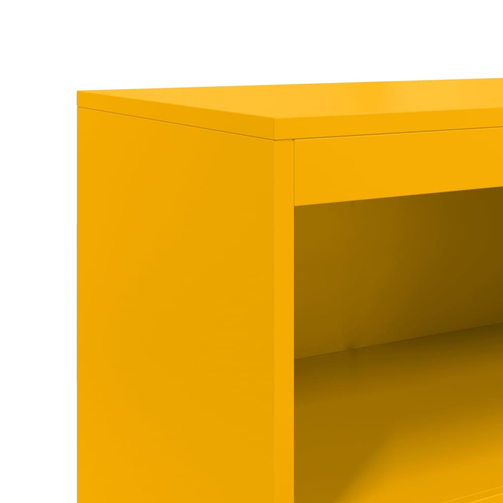 Highboard Mustard Yellow 68.5x38.5x123.5 cm Steel