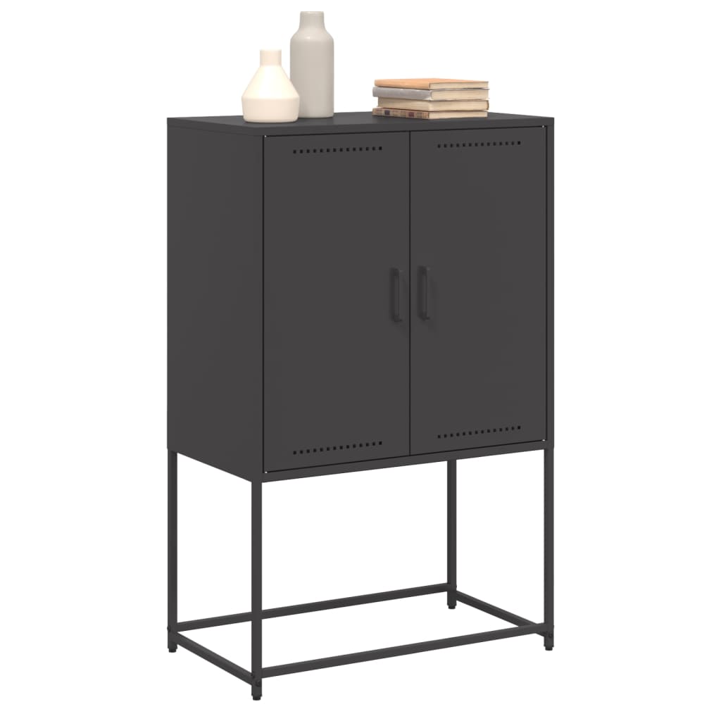 Highboard Black 68.5x38.5x107 cm Steel