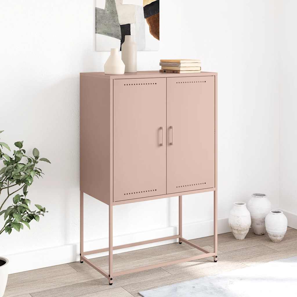 Highboard Pink 68.5x38.5x107 cm Steel