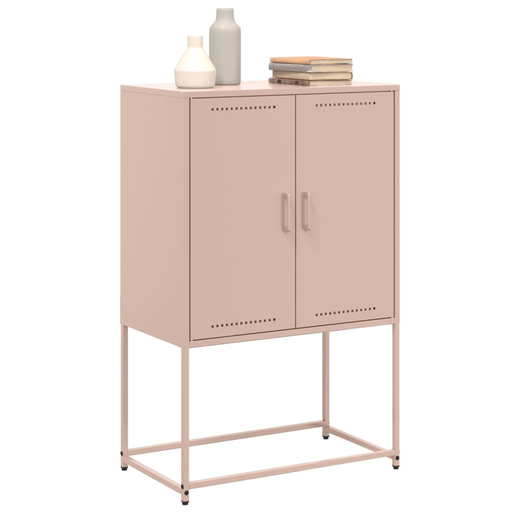 Highboard Pink 68.5x38.5x107 cm Steel