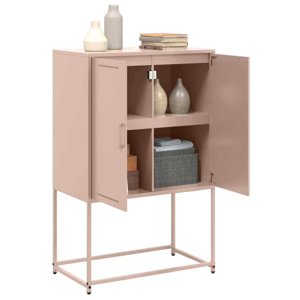 Highboard Pink 68.5x38.5x107 cm Steel