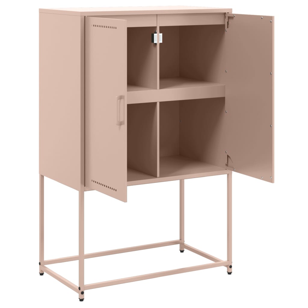 Highboard Pink 68.5x38.5x107 cm Steel