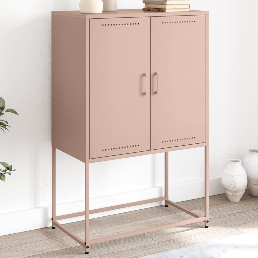 Highboard Pink 68.5x38.5x107 cm Steel