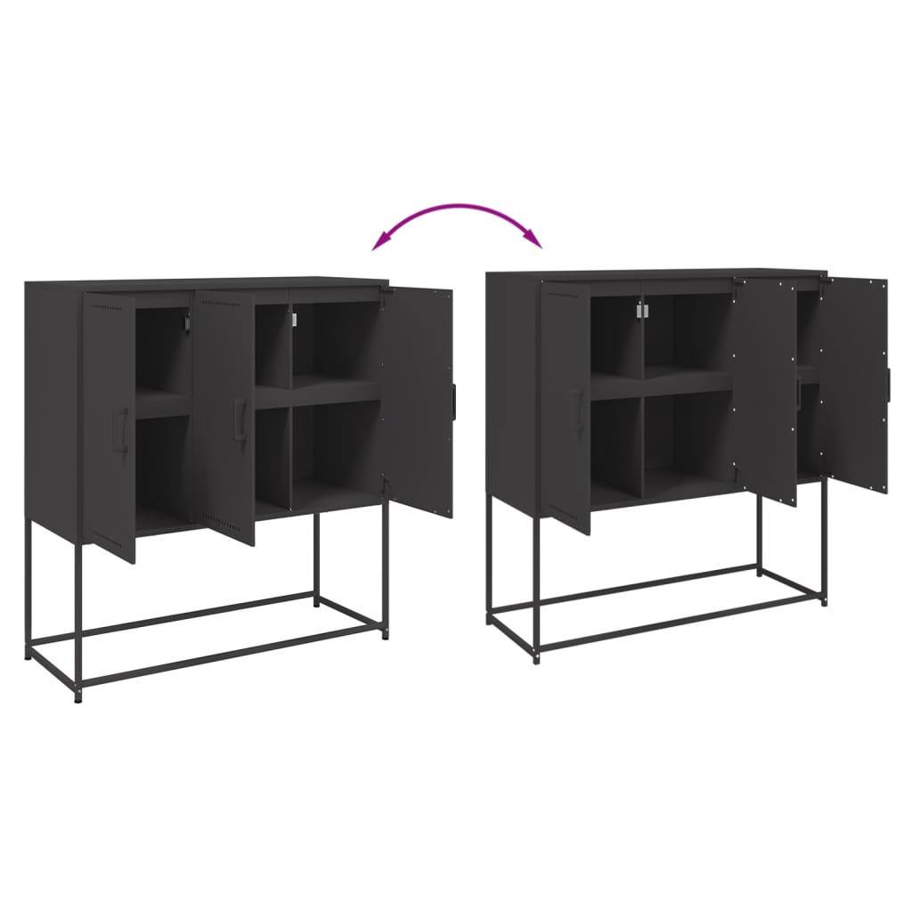 Highboard Black 100.5x39x107 cm Steel