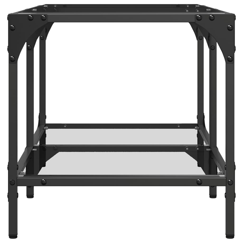 Coffee Table with Transparent Glass Top 78.5x40x40 cm Steel