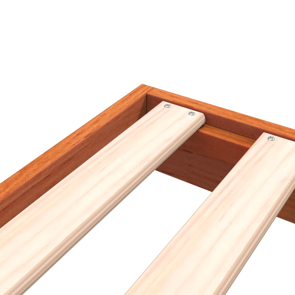 Bed Frame without Mattress Wax Brown 200x200 cm Solid Wood Pine