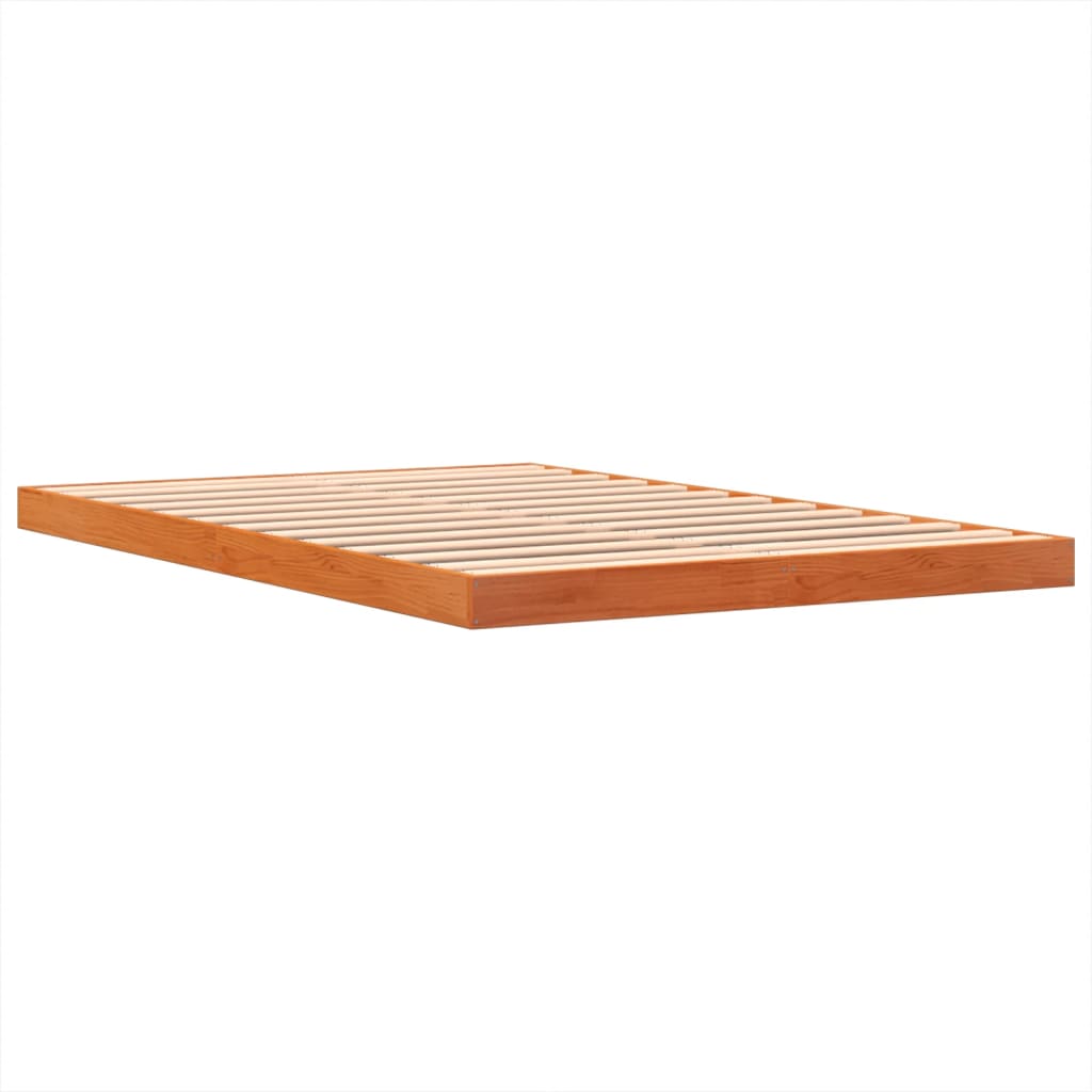 Bed Frame without Mattress Wax Brown 140x200 cm Solid Wood Pine