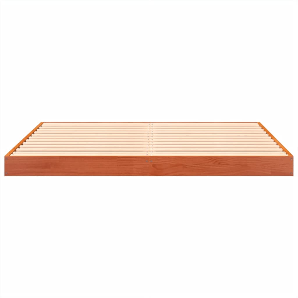 Bed Frame without Mattress Wax Brown 140x200 cm Solid Wood Pine