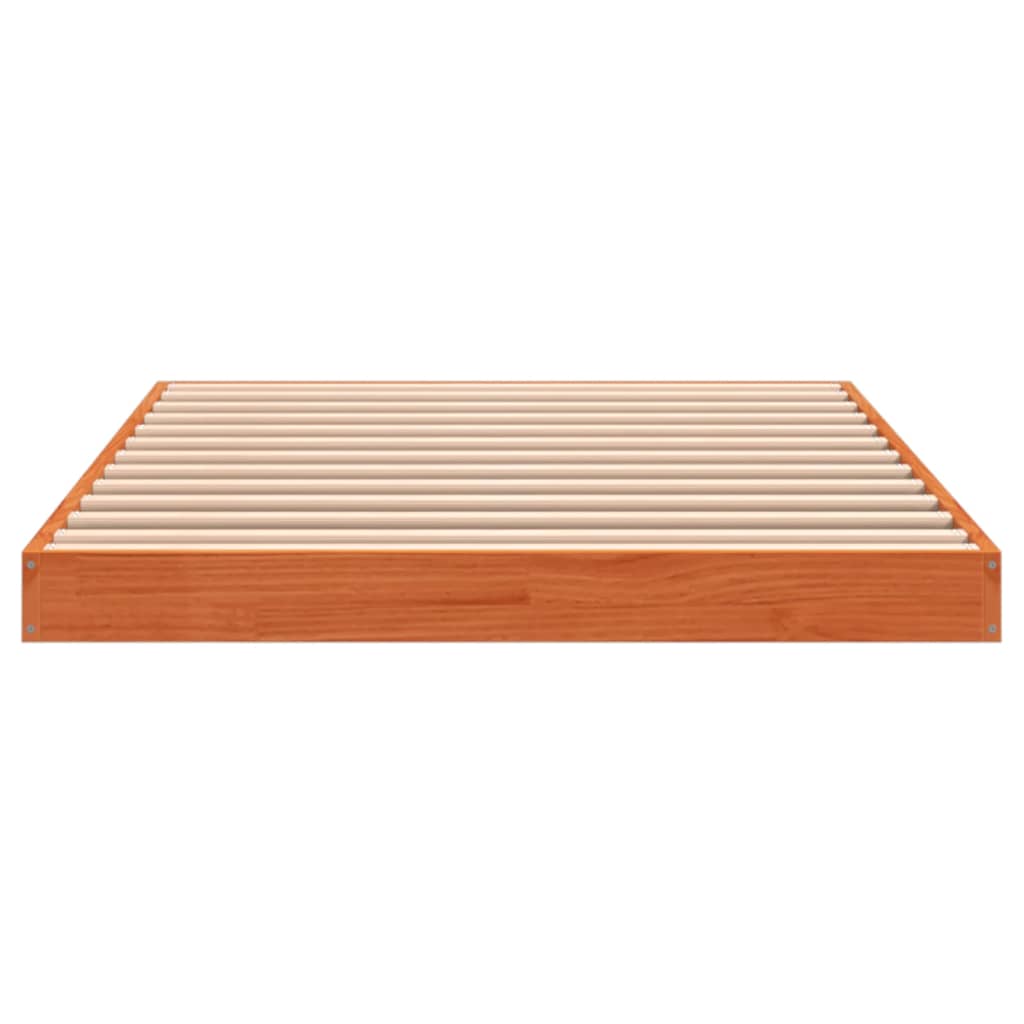 Bed Frame without Mattress Wax Brown 100x200 cm Solid Wood Pine